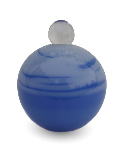 Mini Glazen Urn – Dahlia blauw I wit DB1404
